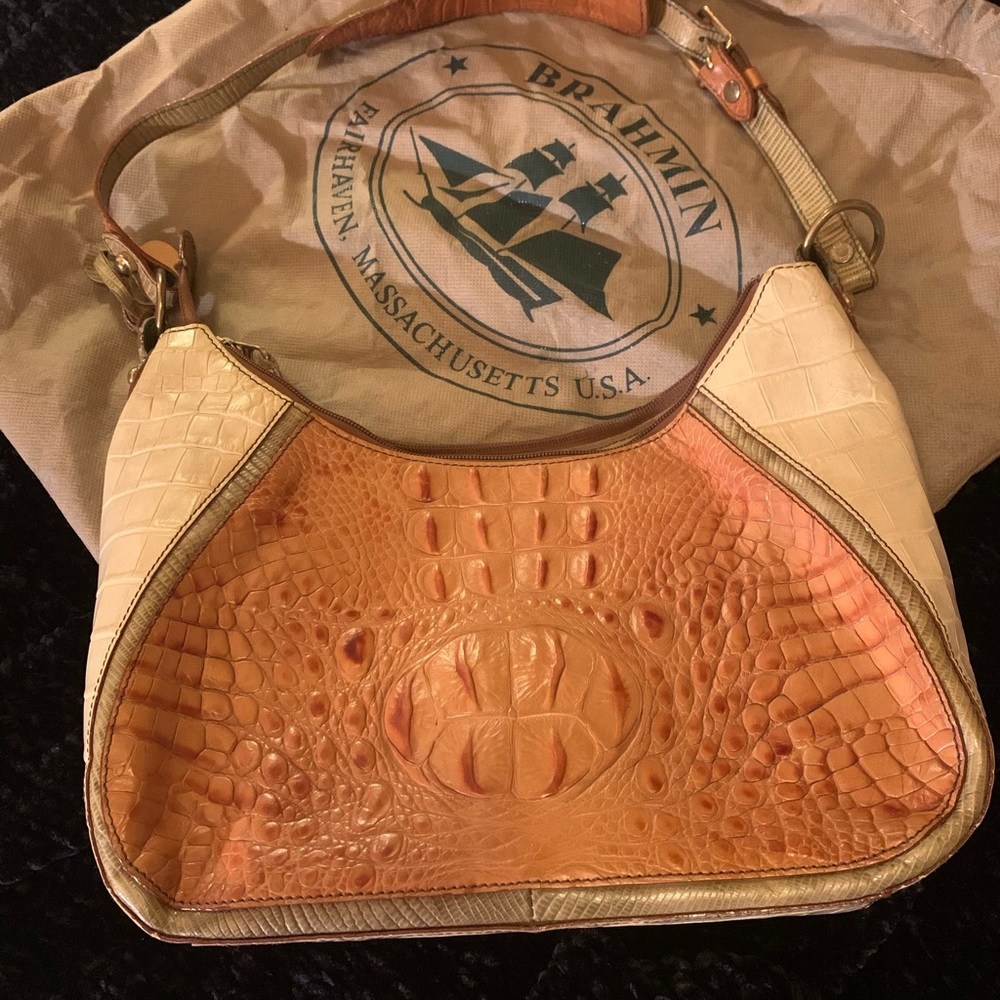 Brahmin shoulder leather hobo bag